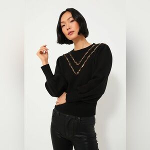 Tuckernuck Hyacinth House Black Embellished Everly Sweater - Small